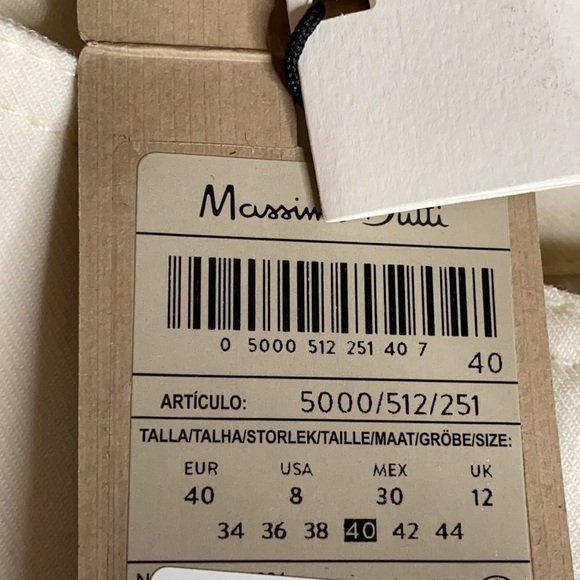 NWT. Massimo Tutti Cream Wool Blend Trousers with Dart Details. Size 6. - Picture 5 of 10